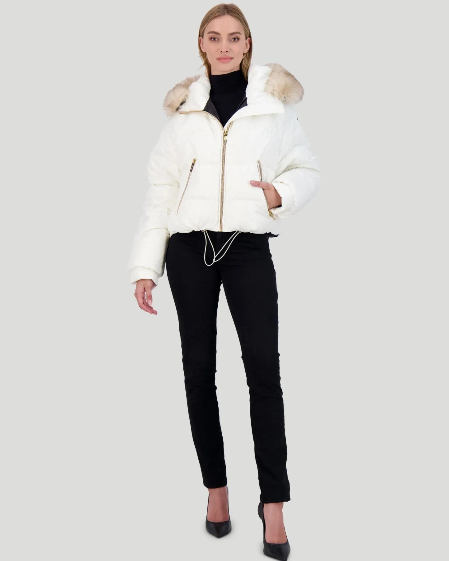 APRES-SKI JACKET WITH DETACHABLE TOSCANA LAMB HOOD TRIM