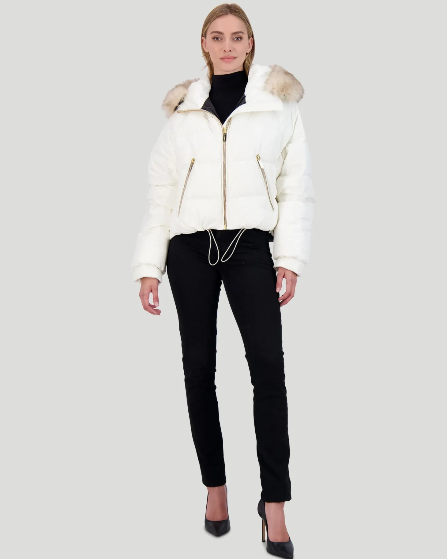 APRES-SKI JACKET WITH DETACHABLE TOSCANA LAMB HOOD TRIM