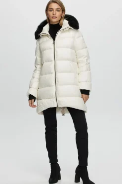 APRES-SKI JACKET WITH DETACHABLE TOSCANA SHEARLING LAMB HOOD TRIM