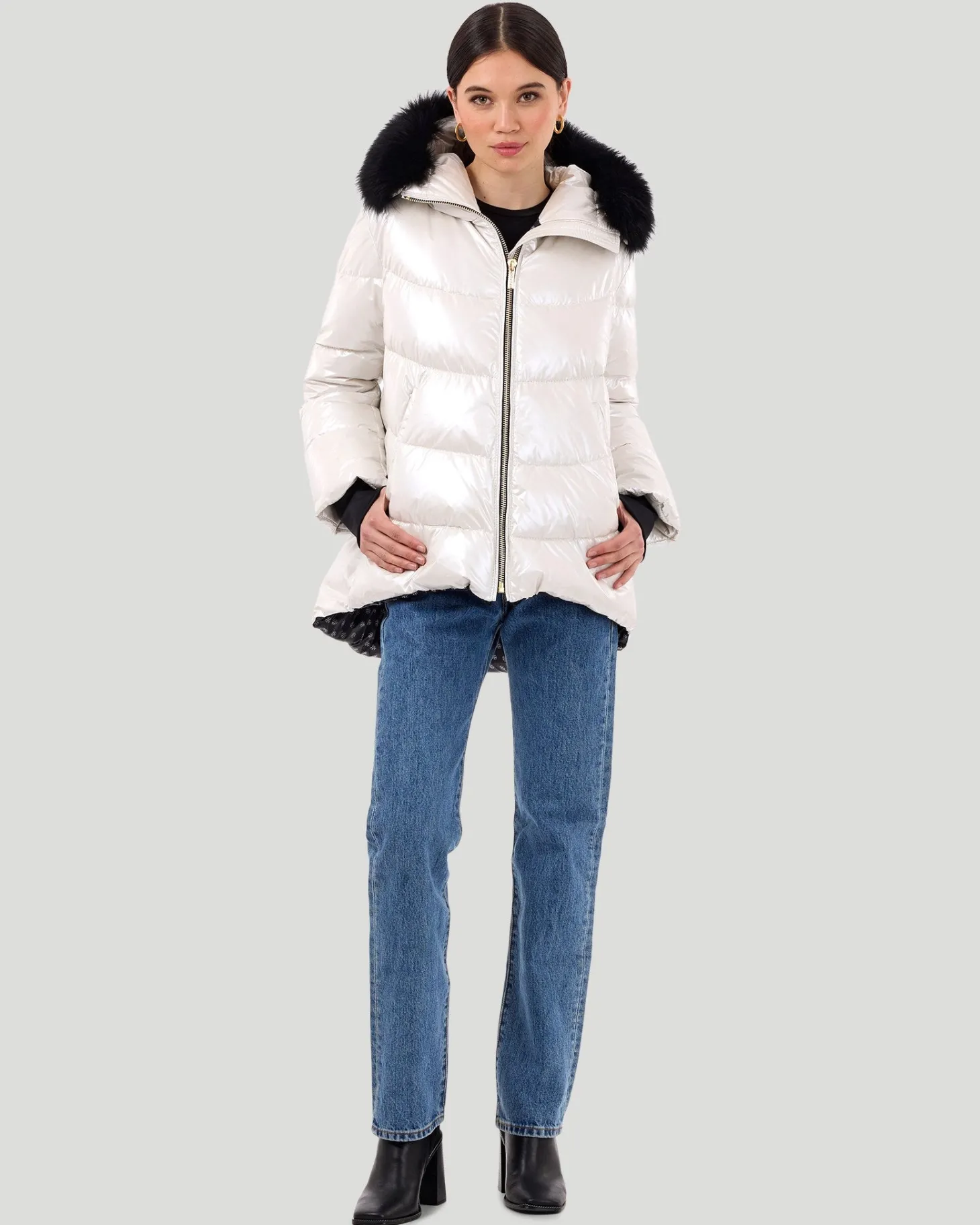 Après-Ski Jacket With Detachable Toscana Shearling Lamb Hood Trim
