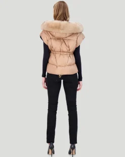Après-Ski Vest With Detachable Toscana Shearling Lamb Hood Trim
