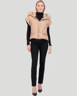 Après-Ski Vest With Detachable Toscana Shearling Lamb Hood Trim