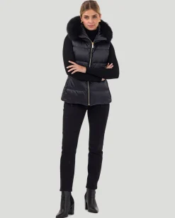 Après-Ski Vest With Detachable Toscana Shearling Lamb Hood Trim