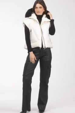 Après-Ski Vest With Detachable Toscana Shearling Lamb Hood Trim