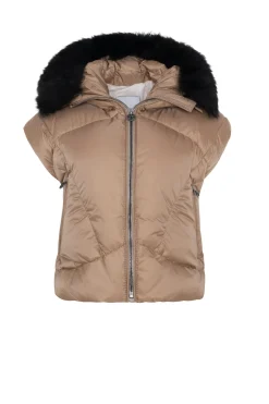 Après-Ski Vest With Detachable Toscana Shearling Lamb Hood Trim