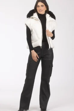 Après-Ski Vest With Detachable Toscana Shearling Lamb Hood Trim