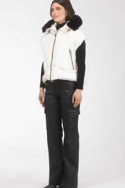 Après-Ski Vest With Detachable Toscana Shearling Lamb Hood Trim