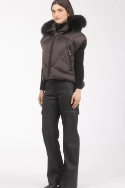 Après-Ski Vest With Detachable Toscana Shearling Lamb Hood Trim