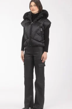 Après-Ski Vest With Detachable Toscana Shearling Lamb Hood Trim