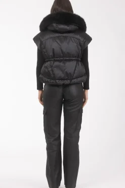 Après-Ski Vest With Detachable Toscana Shearling Lamb Hood Trim