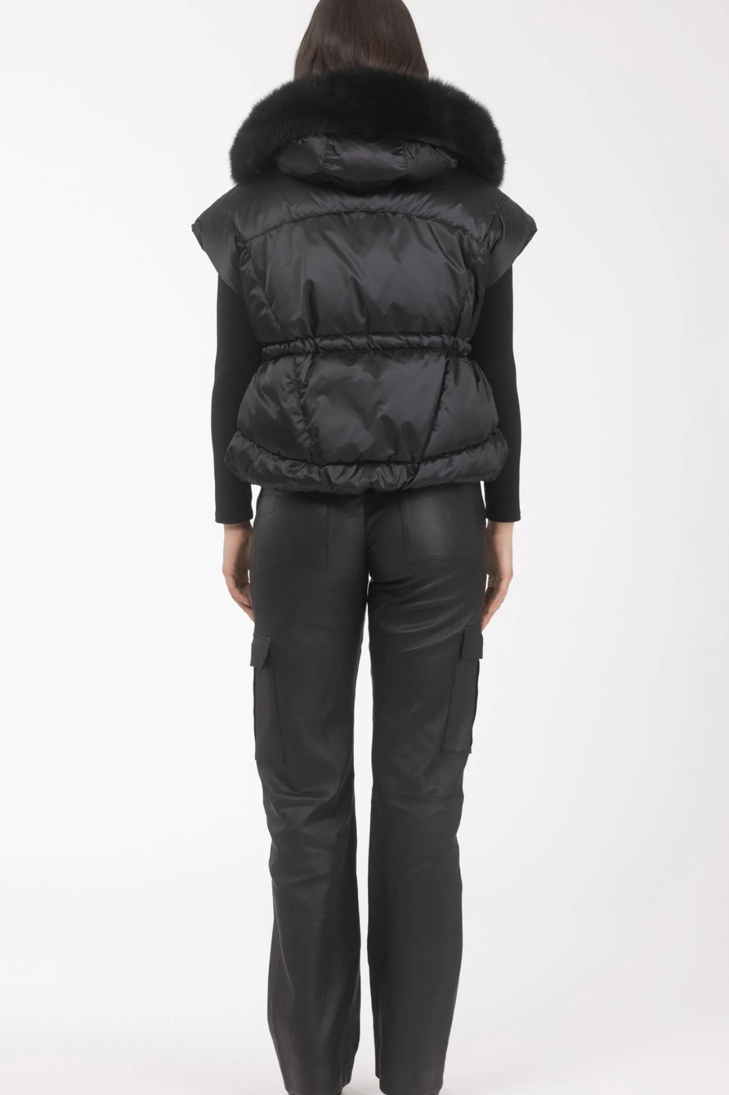 Après-Ski Vest With Detachable Toscana Shearling Lamb Hood Trim