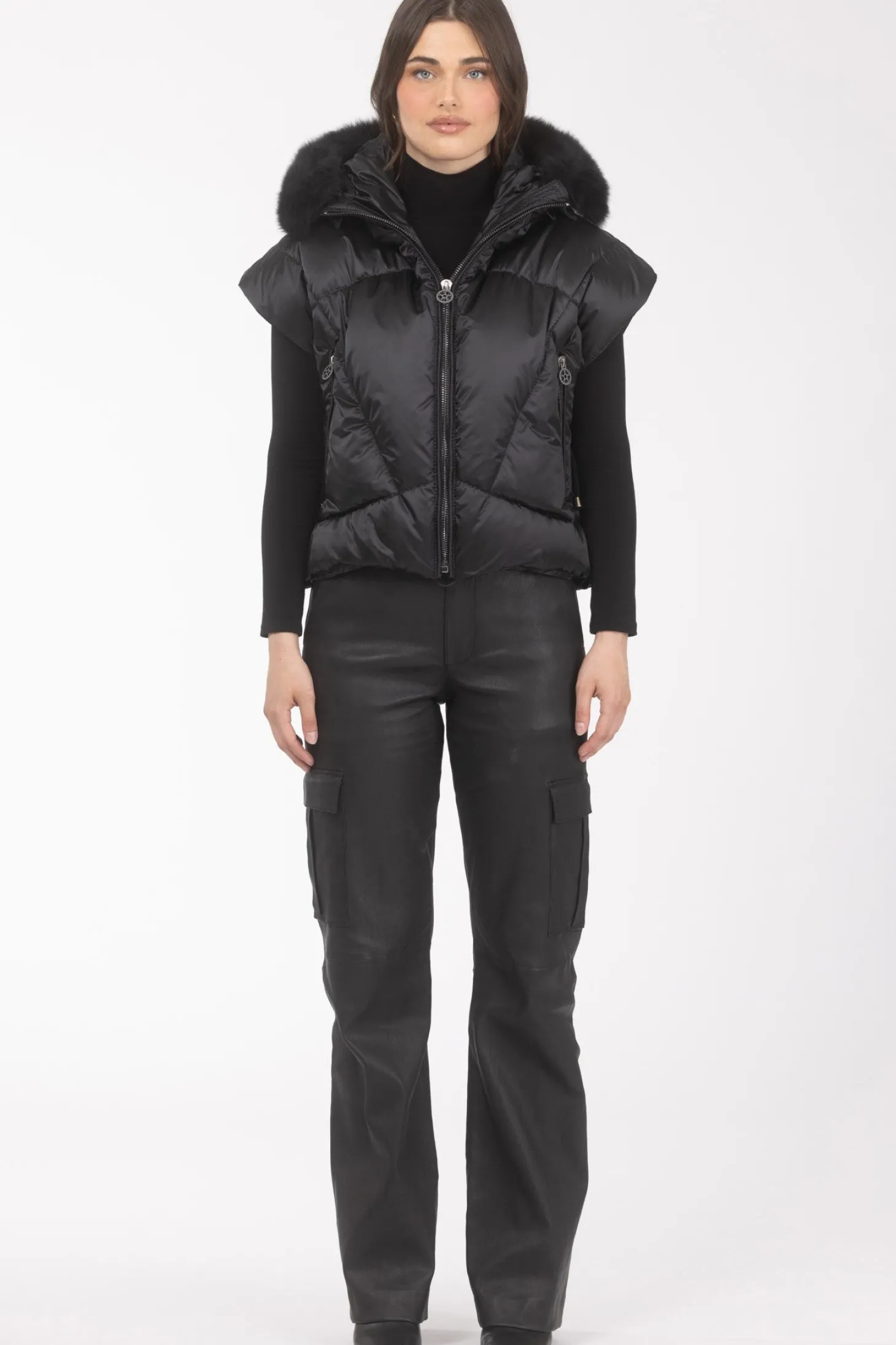 Après-Ski Vest With Detachable Toscana Shearling Lamb Hood Trim