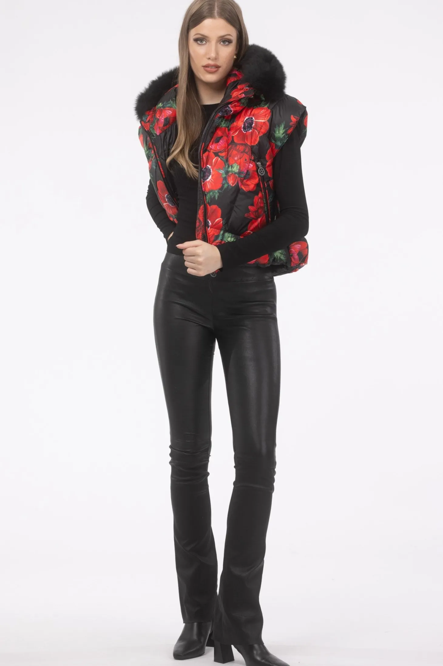 Après-Ski Vest With Detachable Toscana Shearling Lamb Hood Trim