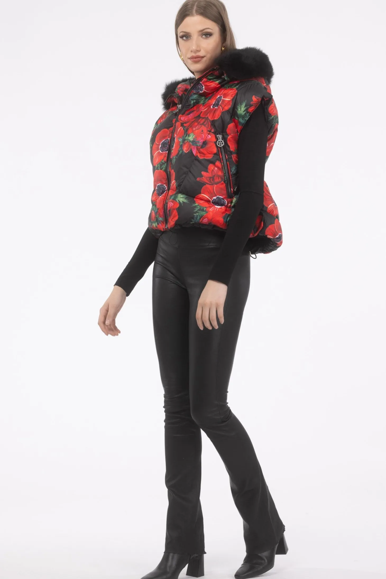 Après-Ski Vest With Detachable Toscana Shearling Lamb Hood Trim