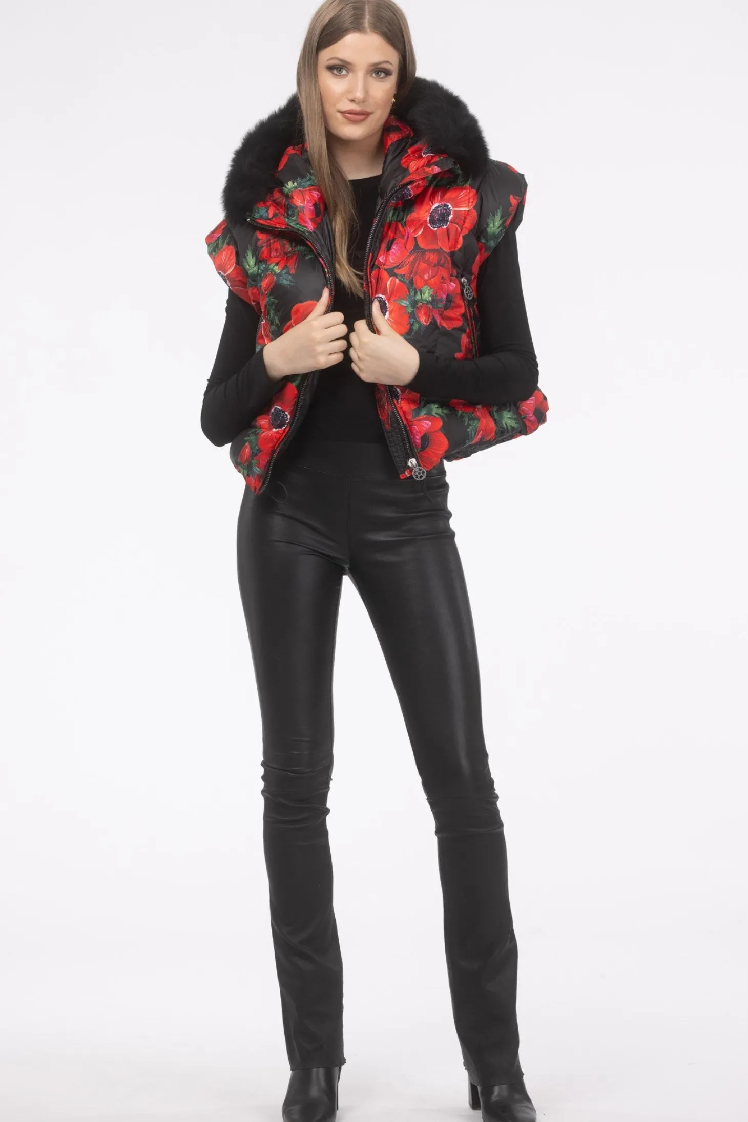 Après-Ski Vest With Detachable Toscana Shearling Lamb Hood Trim