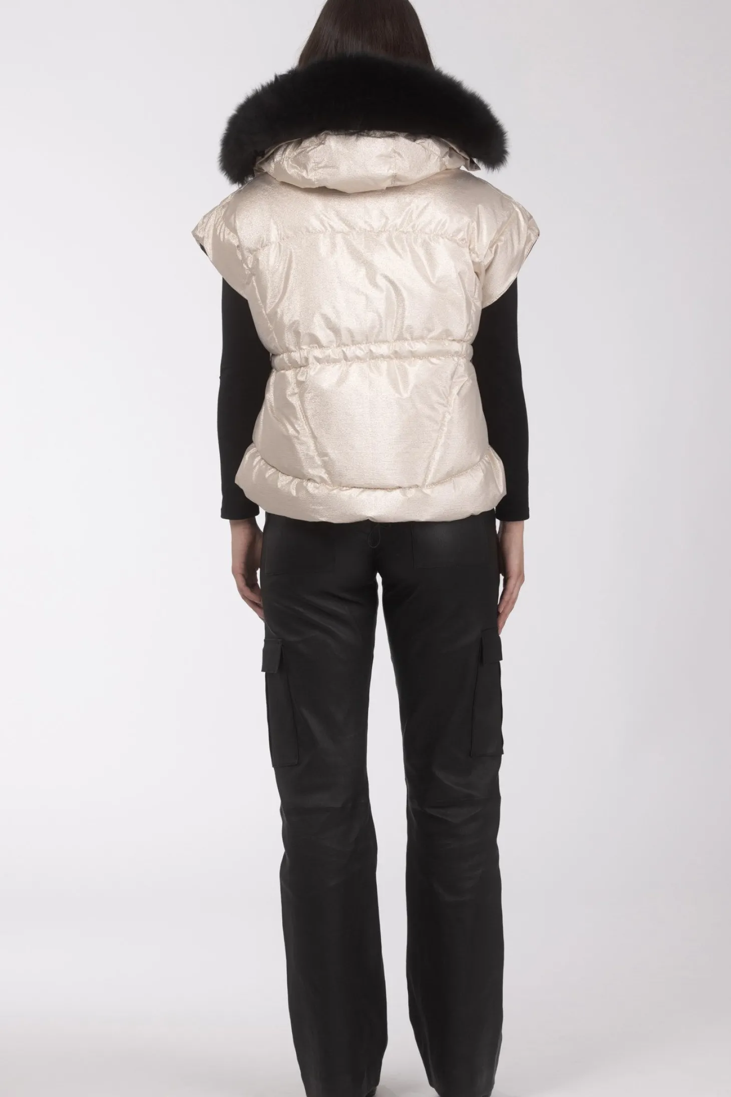 Après-Ski Vest With Detachable Toscana Shearling Lamb Hood Trim