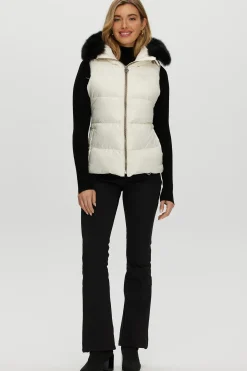 Après-Ski Vest With Detachable Toscana Shearling Lamb Hood Trim
