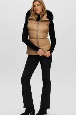 Après-Ski Vest With Detachable Toscana Shearling Lamb Hood Trim