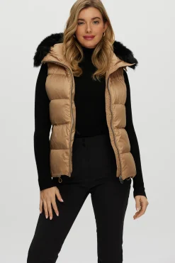 Après-Ski Vest With Detachable Toscana Shearling Lamb Hood Trim