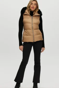 Après-Ski Vest With Detachable Toscana Shearling Lamb Hood Trim