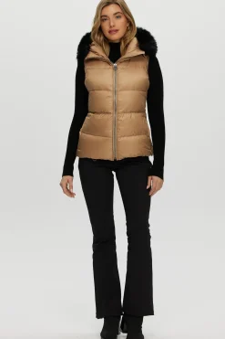 Après-Ski Vest With Detachable Toscana Shearling Lamb Hood Trim