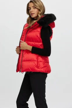 Après-Ski Vest With Detachable Toscana Shearling Lamb Hood Trim