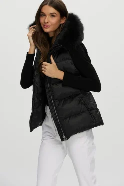 Après-Ski Vest With Detachable Toscana Shearling Lamb Hood Trim