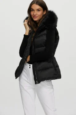 Après-Ski Vest With Detachable Toscana Shearling Lamb Hood Trim