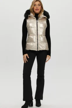 Après-Ski Vest With Detachable Toscana Shearling Lamb Hood Trim
