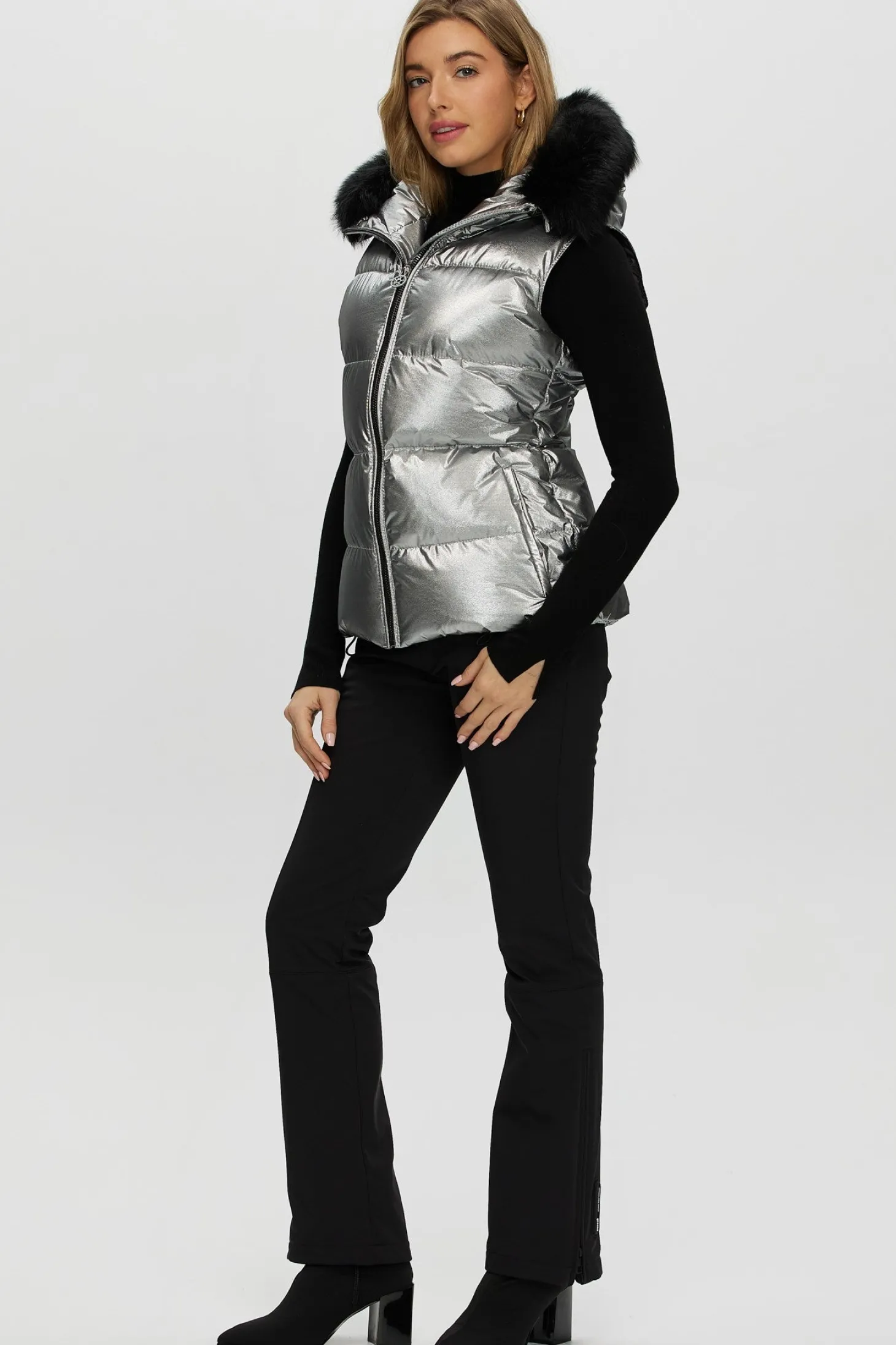 Après-Ski Vest With Detachable Toscana Shearling Lamb Hood Trim