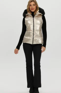 Après-Ski Vest With Detachable Toscana Shearling Lamb Hood Trim