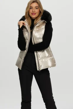 Après-Ski Vest With Detachable Toscana Shearling Lamb Hood Trim