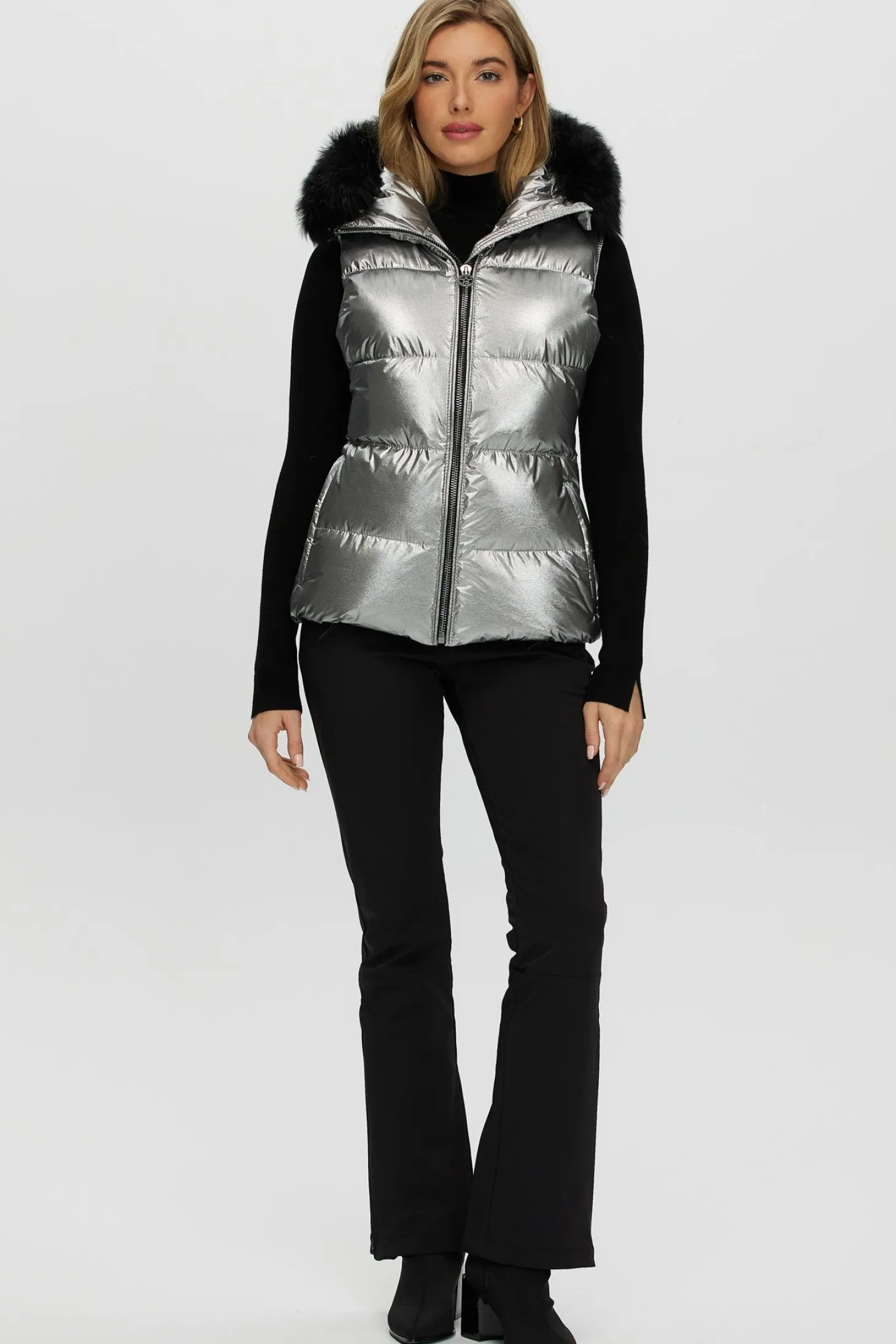 Après-Ski Vest With Detachable Toscana Shearling Lamb Hood Trim