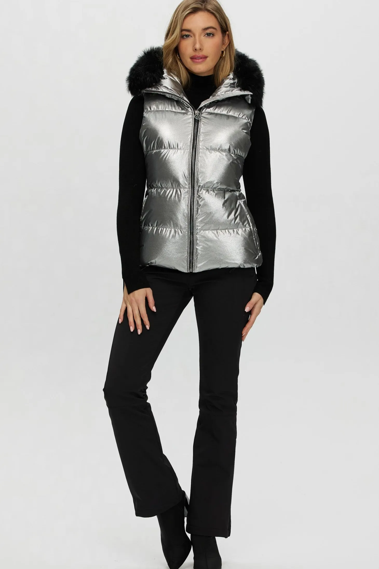 Après-Ski Vest With Detachable Toscana Shearling Lamb Hood Trim