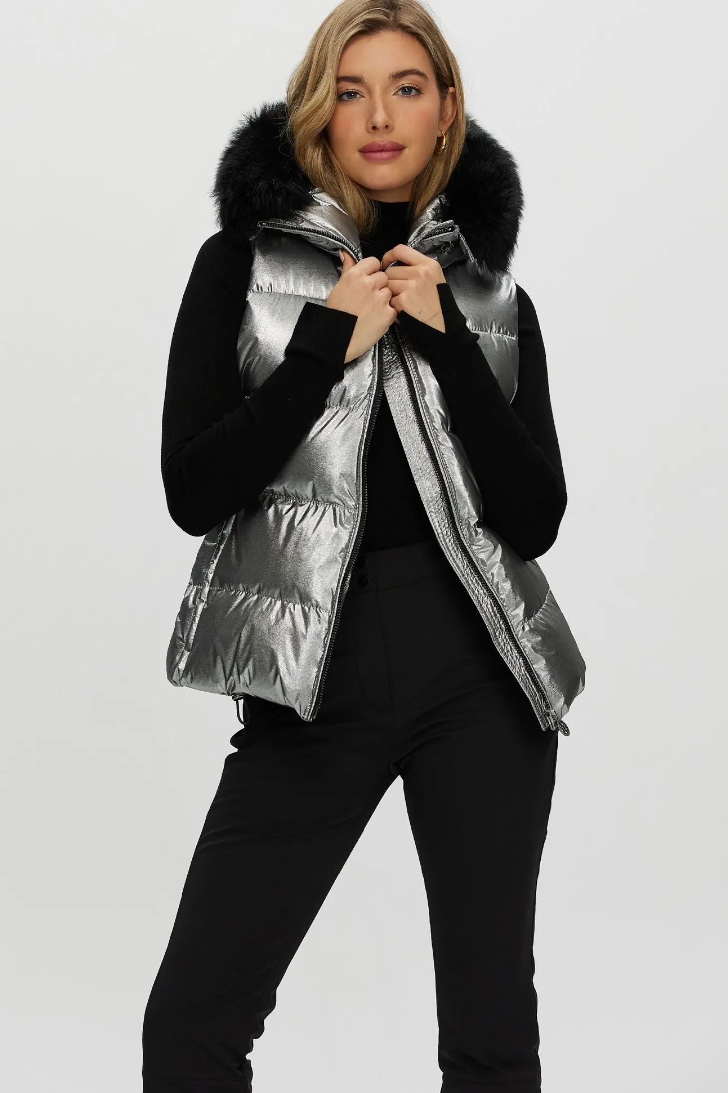 Après-Ski Vest With Detachable Toscana Shearling Lamb Hood Trim