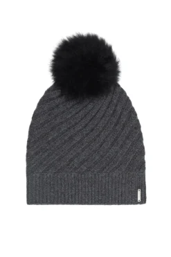 Cable Knit Select Cashmere Hat With Select Lamb Pom