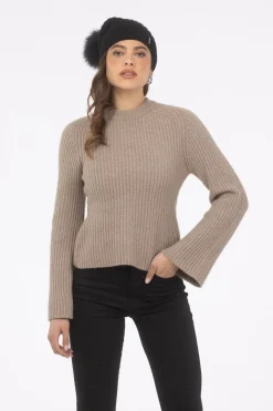 Cable Knit Select Cashmere Hat With Select Lamb Pom