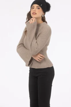 Cable Knit Select Cashmere Hat With Select Lamb Pom