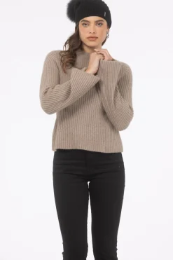 Cable Knit Select Cashmere Hat With Select Lamb Pom