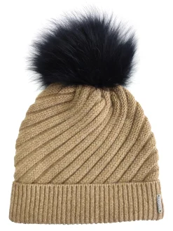 Cable Knit Select Cashmere Hat With Select Lamb Pom