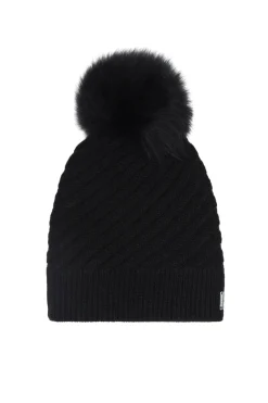 Cable Knit Select Cashmere Hat With Select Lamb Pom