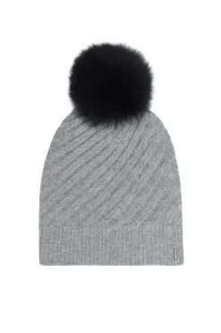Cable Knit Select Cashmere Hat With Select Lamb Pom