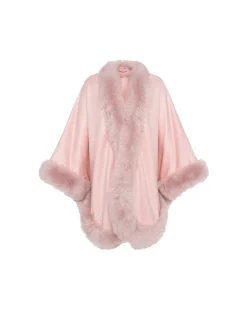 Cashmere Cape With Toscana Shearling Lamb Trim