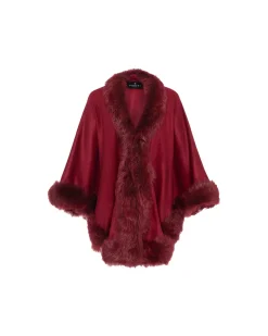 Cashmere Cape With Toscana Shearling Lamb Trim