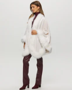 Cashmere Cape With Toscana Shearling Lamb Trim