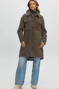 CURLY SHEARLING LAMB SHORT COAT, BELT