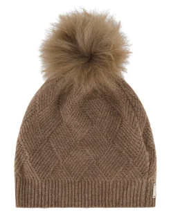 Diamond Select Cashmere Knit Hat With Toscana Shearling Lamb Pompom