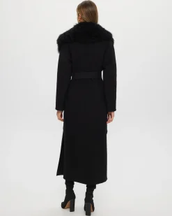Double Face Loro Piana Cashmere & Wool Coat With Det. Select Cashmere Goat Collar, Belt