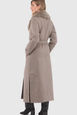 Double Face Loro Piana Cashmere & Wool Coat With Detachable Merinillo Shearling Lamb Collar, Belt