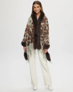 Double Face Select Cashmere Stole With Toscana Shearling Lamb Trim